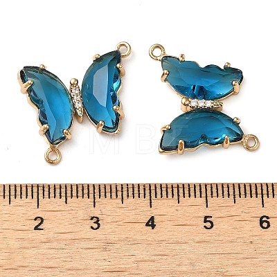 Brass Pave Faceted Glass Connector Charms FIND-Z020-04N-1
