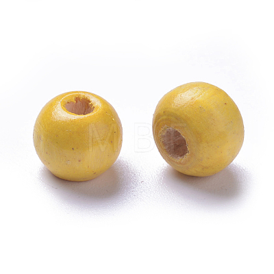 Dyed Natural Wood Beads WOOD-Q006-8mm-03-LF-1