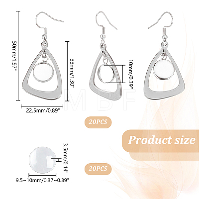 DIY Blank Dome & Teardrop 304 Stainless Steel Dangle Earring Making Kit EJEW-UN00003-1