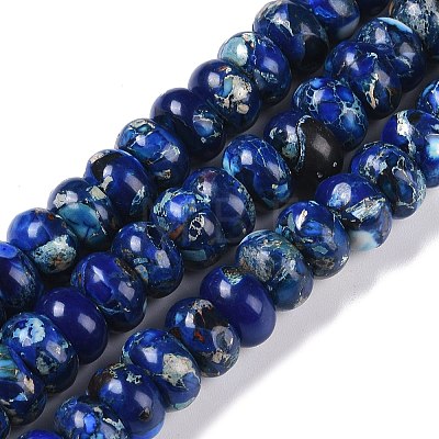 Dyed Synthetic Imperial Jasper Beads Strands G-P529-E01-A08-1