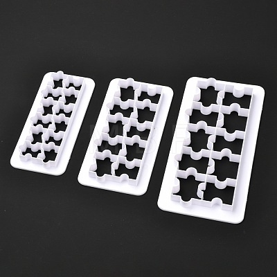 3 Sizes Puzzle Food Grade Plastic Cookie Cutters Sets X-DIY-L057-11-1