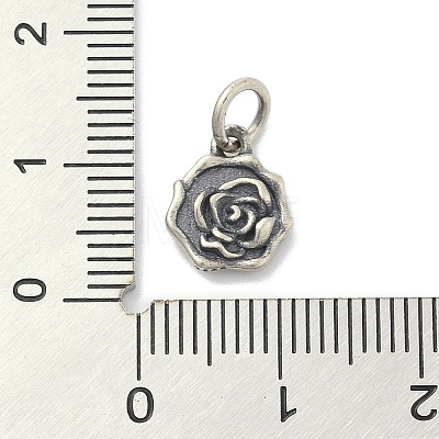 925 Sterling Silver Flower Charms with Jump Rings and 925 Stamp STER-M021-02AS-02-1