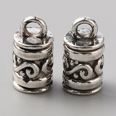 Tibetan Style Alloy End Caps FIND-CJC0018-39A-AS-1