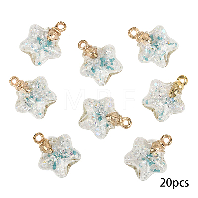 20Pcs Luminous Glass Pendants FIND-YW0009-11F-1