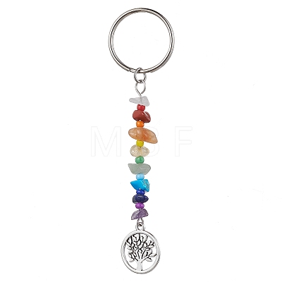 Tree of Life Tibetan Style Alloy Pendant Keychains KEYC-JKC00689-1