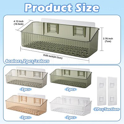 Rectangle Acrylic Wall Mounted Holders for Bathroom AJEW-FZC0003-02A-1