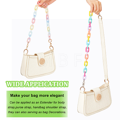 WADORN 2Pcs 2 Style Spray Painted Rainbow Color Acrylic Chain Bag Handles AJEW-WR0001-68-1
