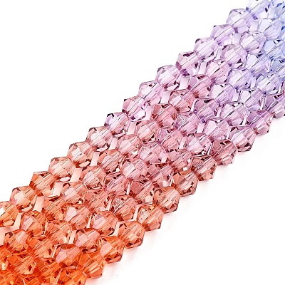 Gradient Color Baking Painted Glass Bead Strands DGLA-A039-T2mm-A015-1