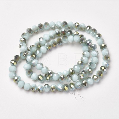 Electroplate Opaque Glass Beads Strands EGLA-A034-P8mm-S16-1