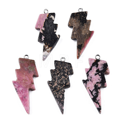 Natural Rhodonite Pendants G-N332-53-A10-1