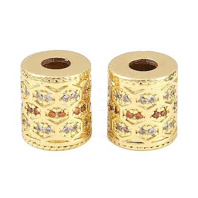 Soccer Seasons Brass Micro Pave Cubic Zirconia European Beads KK-D109-09C-G-1
