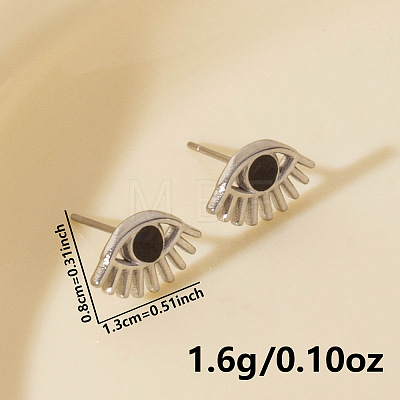 304 Stainless Steel Exaggerated Eye Stud Earrings - High-end CU5897-1-1