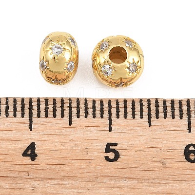 Brass Micro Pave Clear Cubic Zirconia Beads KK-Z162-14G-1