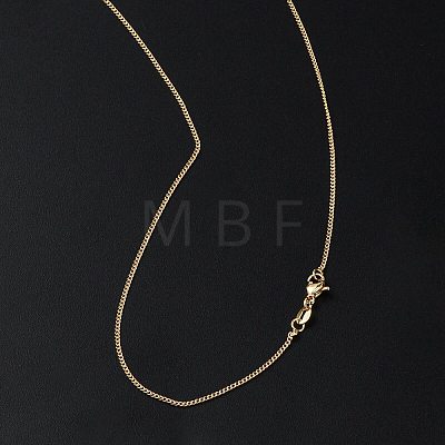 1mm Rack Plating Brass Twisted Chain Necklaces for Women Men MAK-L044-31G-1