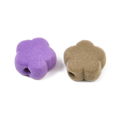 Flocking Opaque Acrylic Beads OACR-G055-02A-1