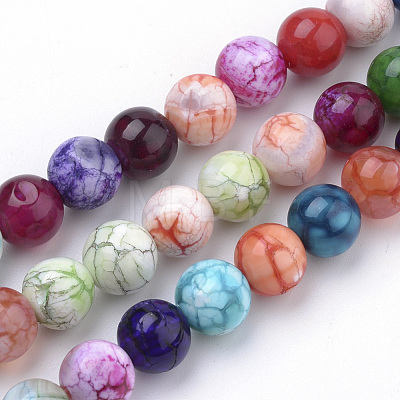 Natural Weathered Agate Beads Strands G-S249-M-8mm-1