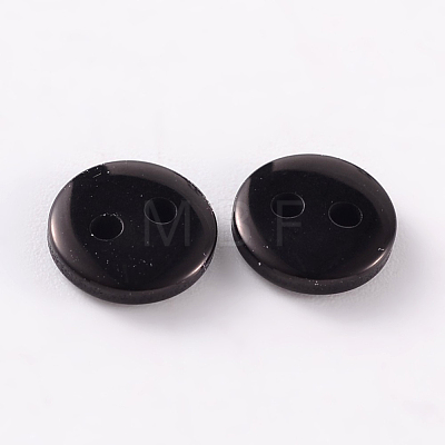 2-Hole Flat Round Resin Sewing Buttons for Costume Design BUTT-E119-18L-13-1