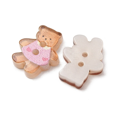 2-Hole Printed Opaque Resin Buttons RE-CBAD26B-24-1