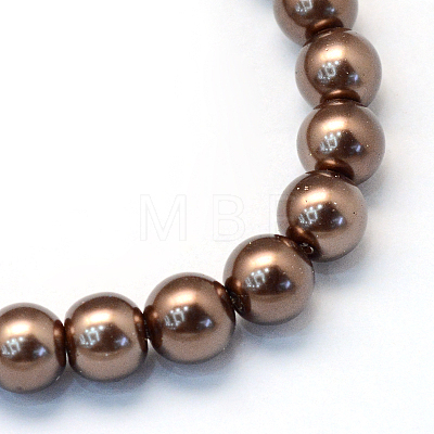 Baking Painted Pearlized Glass Pearl Round Bead Strands HY-Q330-8mm-52-1