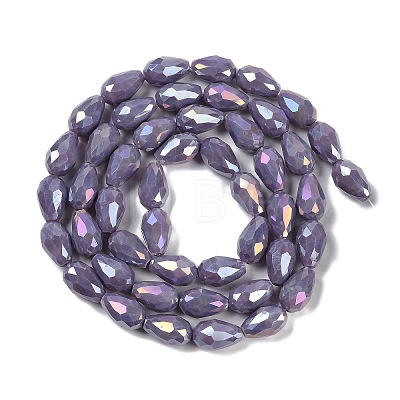 Opaque Solid Color Electroplate Glass Beads Strands LS-EGLA-N013-P4mm-B09-1