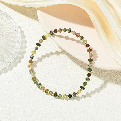 Natural Indian Agate & Glass Seed Beaded Stretch Bracelets for Women Men BJEW-JB13939-1