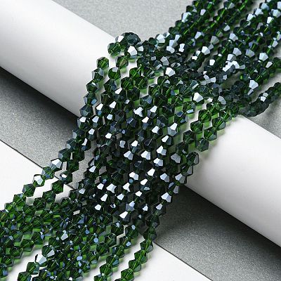 Transparent Electroplate Glass Beads Strands GLAA-F029-2mm-C25-1