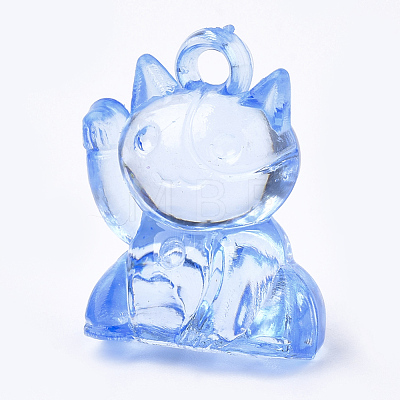 Transparent Acrylic Kitten Pendants TACR-S149-10-1