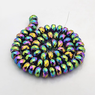 Electroplate Non-magnetic Synthetic Hematite Beads Strands G-J208E-02-1