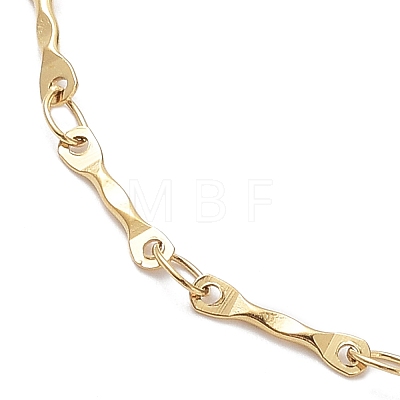 Ion Plating(IP) 304 Stainless Steel Textured Bar Link Chain Necklace NJEW-K249-10G-1