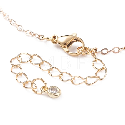 Irregular Raw Natural Rose Quartz Pendant Necklace with Brass Chain NJEW-JN03832-01-1