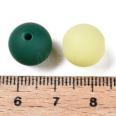 Rubberized Style Imitated Silicone Acrylic Beads MACR-T048-01B-09-1