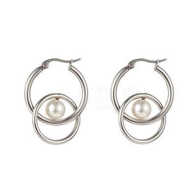 304 Stainless Steel Hoop Earrings EJEW-G261-03-1