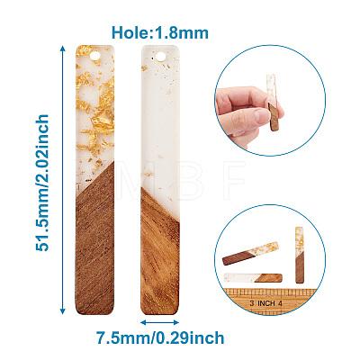 Resin & Walnut Wood Big Pendants RESI-TAG0001-02-1