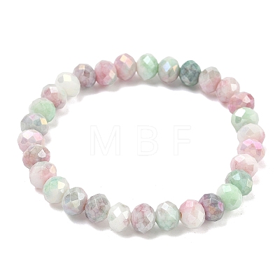 AB Color Faceted Rondelle Glass Beaded Stretch Bracelets for Women BJEW-PH01820-03-1