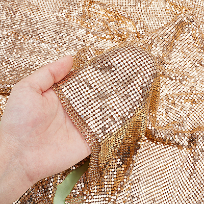 Aluminum Gold Glitter Fabric FIND-WH0139-207-1