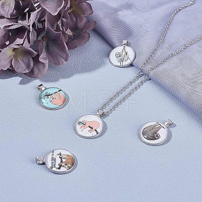 Alloy Glass Pendants PALLOY-CA0001-23-1