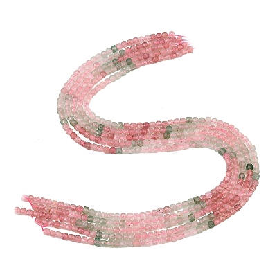 Gradient Color Natural Red and Green Strawberry Quartz Beads Strands GG-NH0007-C02-01-1