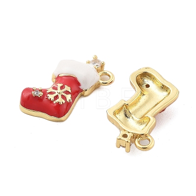 Christmas Theme Brass Micro Pave Cubic Zirconia Pendants KK-L228-30A-G-1