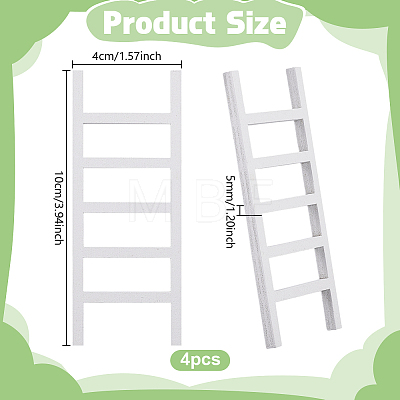 Wooden Ladder Miniature Ornaments LS-AJEW-WH0270-937-1