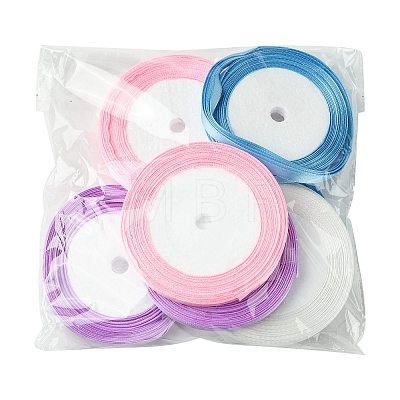 8Rolls 4 Colors Single Face Satin Ribbon OCOR-FS0001-10E-1