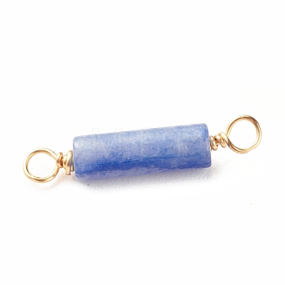 Natural Blue Aventurine Connector Charms PALLOY-JF01454-01-1