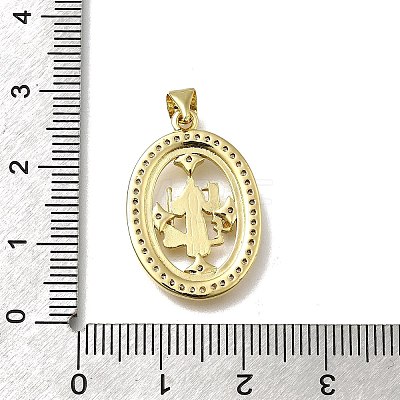 Brass Micro Pave Cubic Zirconia Pendants KK-C090-35G-07-1