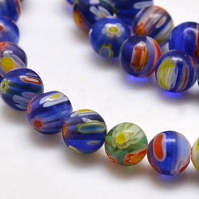Round Millefiori Glass Beads Strands LK-P001-30-1