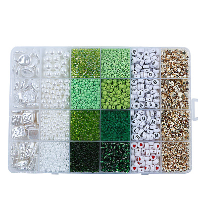 DIY 24 Style Acrylic & ABS Beads Jewelry Making Finding Kit DIY-NB0012-02E-1