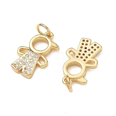 Brass Micro Pave Clear Cubic Zirconia Pendants CU-CBA9AFC-01G-08-1