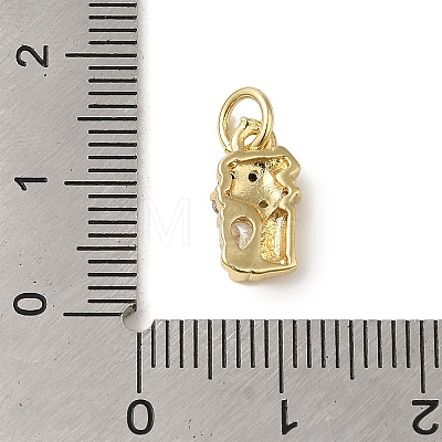 Brass Micro Pave Clear Cubic Zirconia Pendants KK-R162-017C-G-1