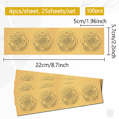 Self Adhesive Gold Foil Embossed Stickers DIY-WH0575-015-1