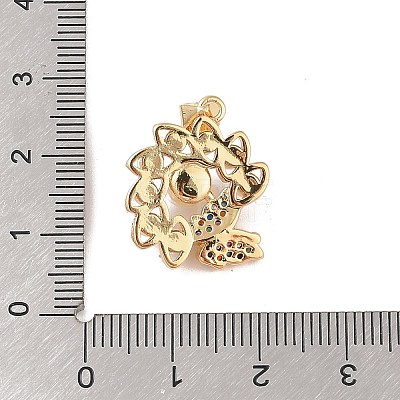 Brass Micro Pave Colorful Cubic Zirconia Pendants KK-E111-34B-G-1