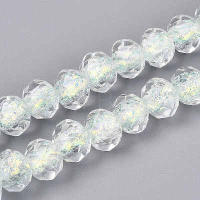 Handmade Foil Lampwork Beads Strands FOIL-T008-09E-1