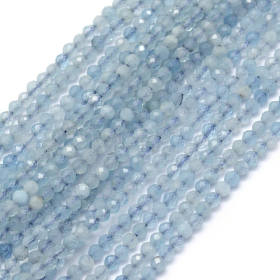 Natural Aquamarine Beads Strands G-J376-22A-2mm-1